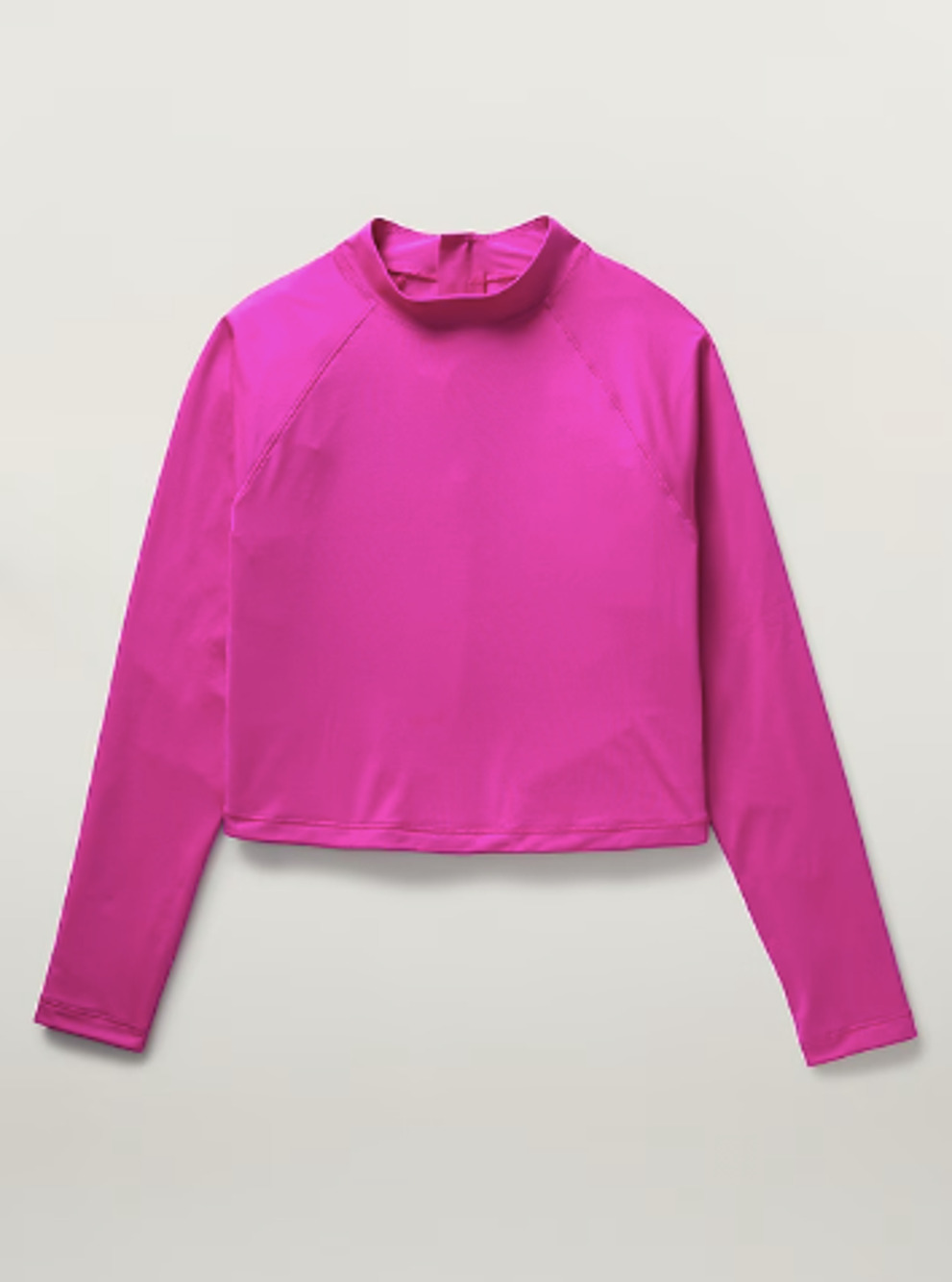 Athleta XS electric fuchsia North Point Crop Rash Guard longsleeve bathing suit